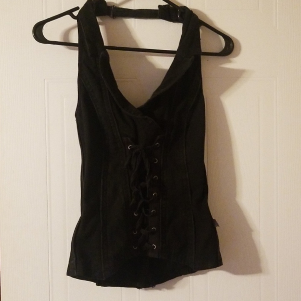 Tripp NYC corset halter top with zipper back